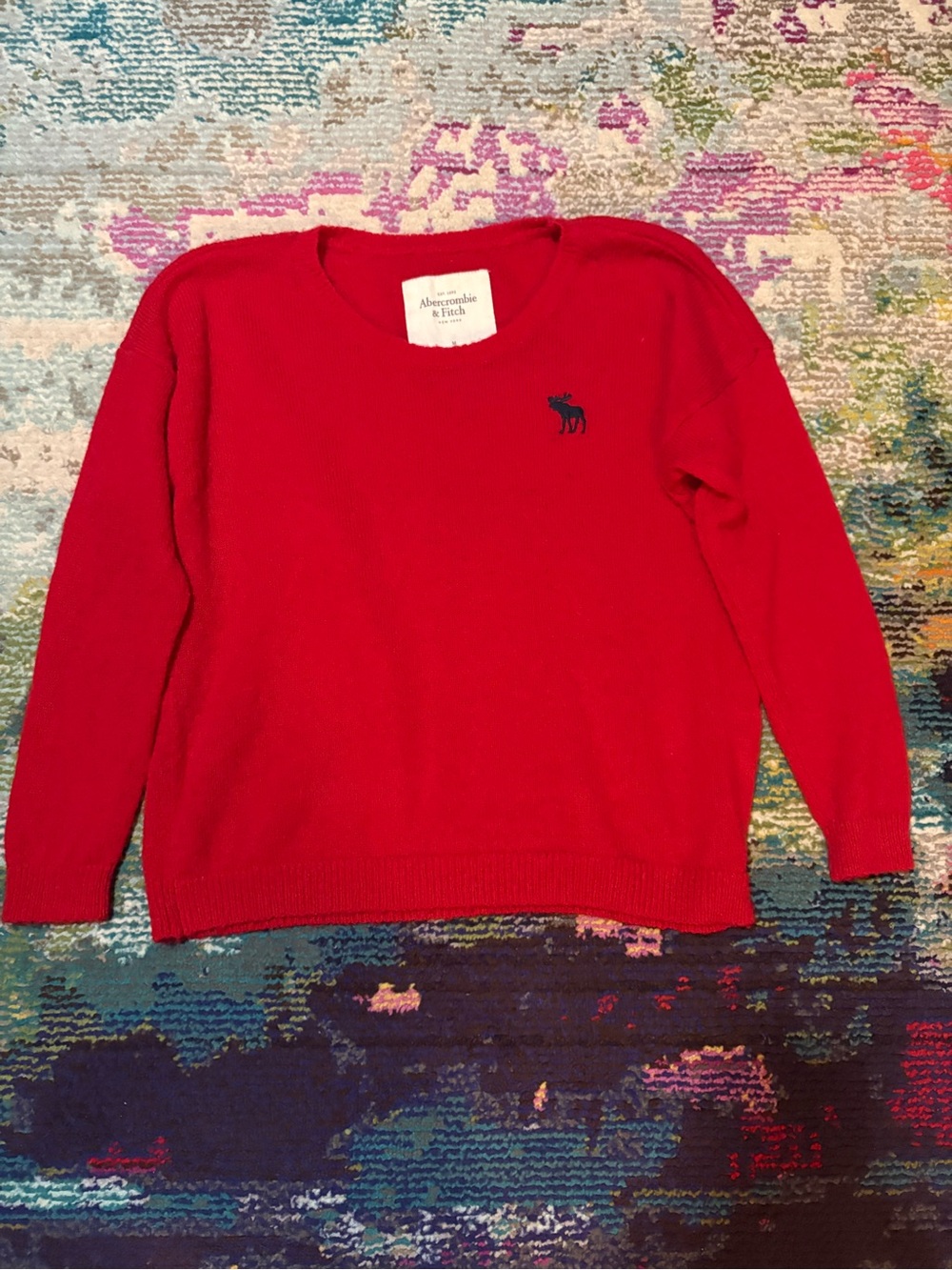 Vintage Y2K Abercrombie & Fitch Women’s Juniors Red Pullover Sweater Medium
